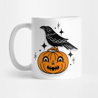 Happy Halloween pumpkin With crow Mug